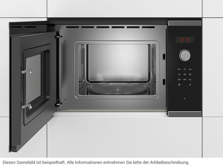 BOSCH BFL523MS0 Einbau-Mikrowelle Kapazität 20 Liter Leistung 800 Watt Farbe Schwarz/Edelstahl