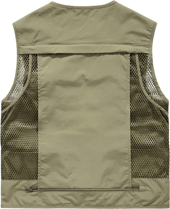Btmpmcs Herren Outdoor Weste Freizeit Schnelltrocknende Anglerweste mit vielen Taschen Sommer Ärmell