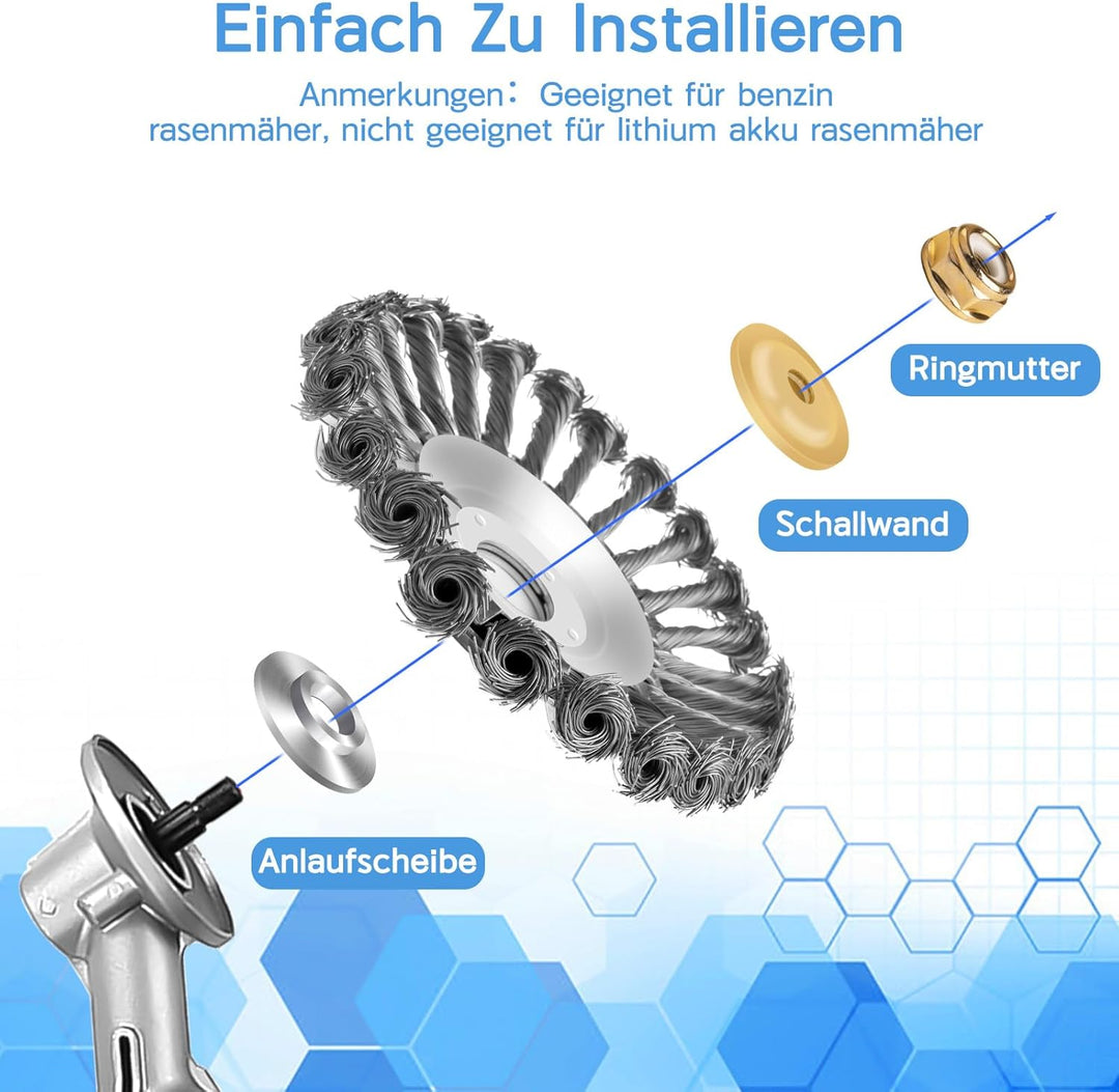 Lvelfe Professional Unkrautbürste, Unkrautbürste Freischneider mit 25.4 mm Durchmesser, Hochwertige