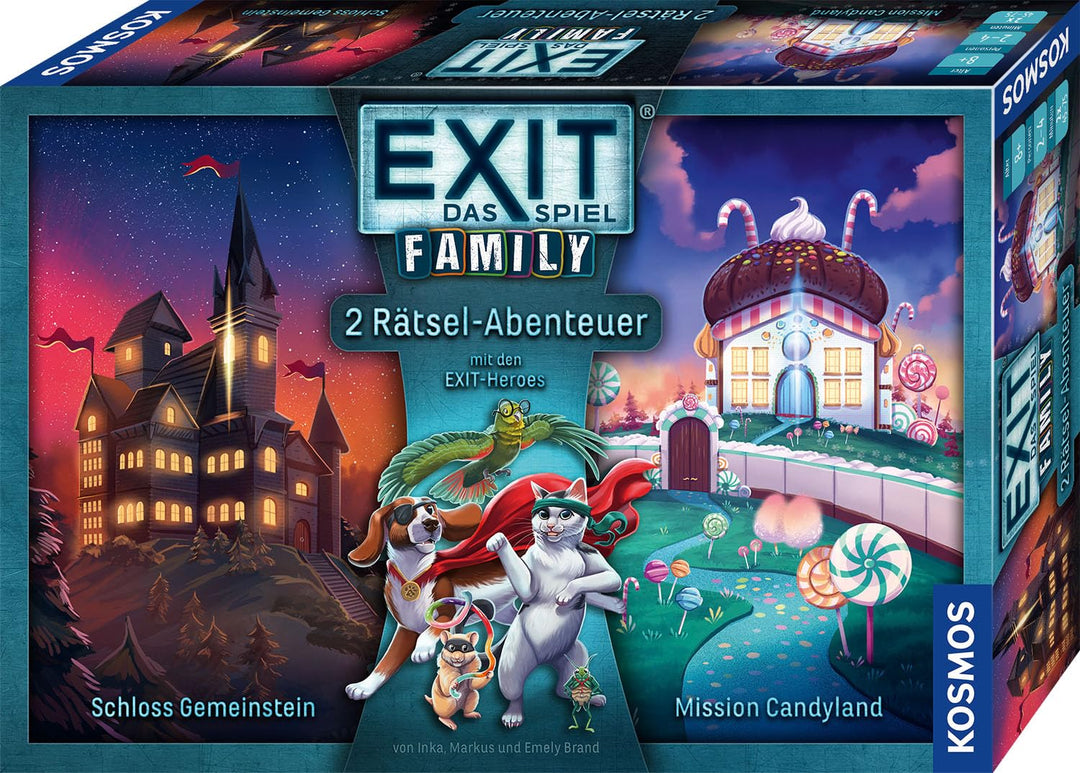 KOSMOS 684662 EXIT® - Das Spiel Family, Zwei Rätselabenteuer Schloss Gemeinstein + Mission Candyland