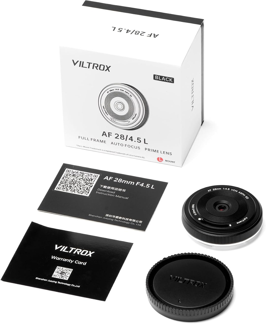 VILTROX 28mm F4.5 Pancake Objektiv für L Mount, AF 28mm f4.5 Autofokus Vollformat Objektiv für LUMIX