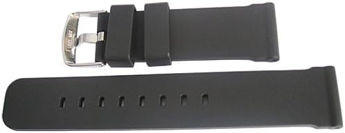 Bonetto Cinturini 317 Uhrenarmband, Gummi, 24 mm, Schwarz