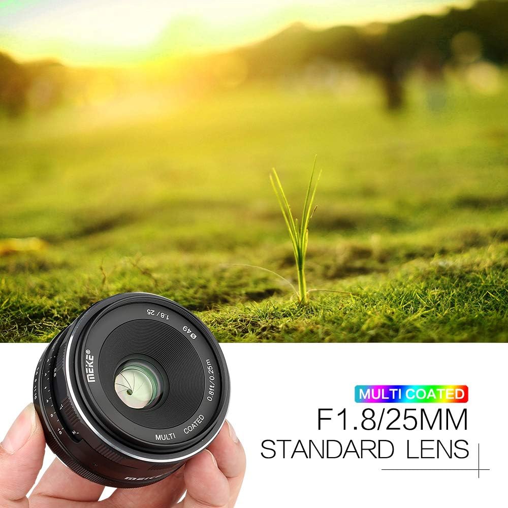 Meike 25mm f / 1.8 Large Aperture Weitwinkel Objektiv Manuelles Fokus Objektiv für Sony E-Mount Mirr