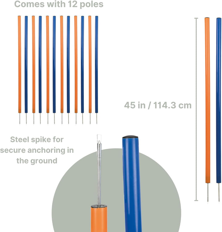 Trixie Agility Slalom, 12 Stangen, 115×ø 3 cm