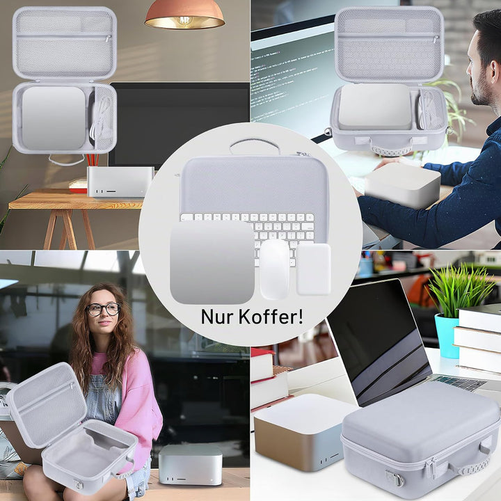Lebakort Hart Schutzhülle Etui für Apple Mac Studio M4 Max Desktop Computer | Tasche für Mac Studio