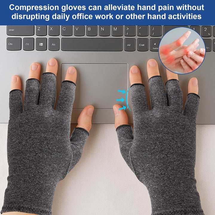 4 Paar Arthritis Handschuhe kompressionshandschuhe - für Frauen und Männer fingerlose handschuhe (S)