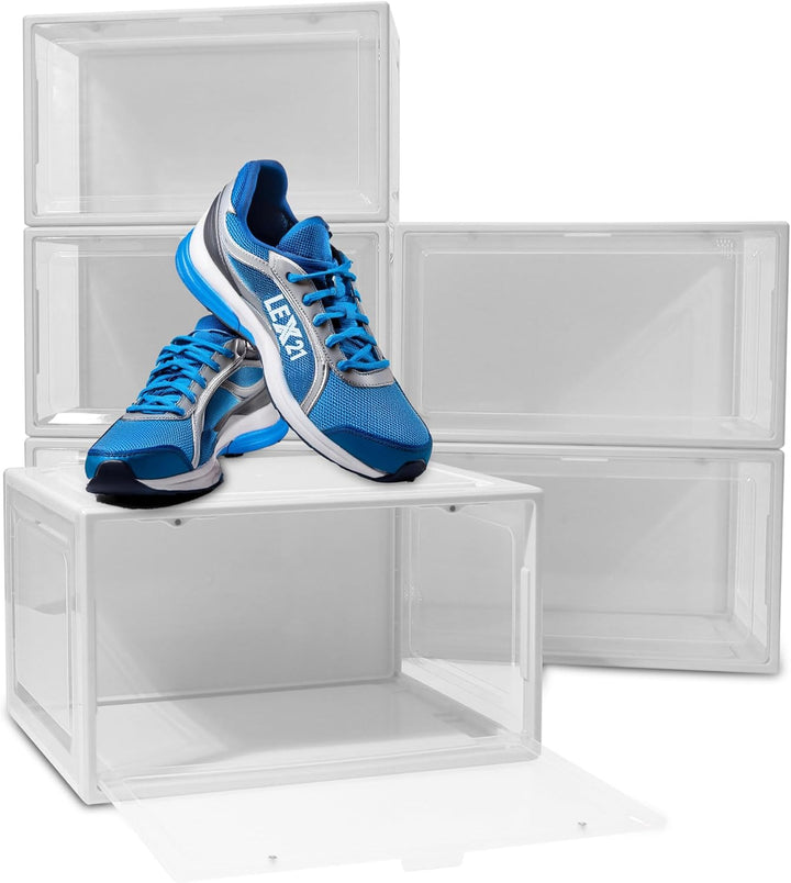 BITUXX LEX21 Schuhbox Stapelbar Aufbewahrungsbox Kunststoffbox Schuhkasten Schuhkarton Schuhorganize