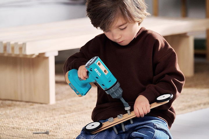 BRIO Builder - 34600 Builder Akkuschrauber - Entwicklungsförderndes Rollenspiel- & Konstruktionsspie