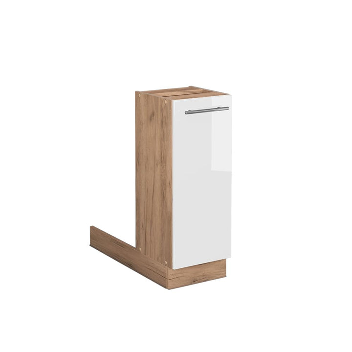Vicco Kücheninsel Fame-Line, Weiss Hochglanz/Goldkraft Eiche, 30 cm ohne Arbeitsplatte Regalinselunt