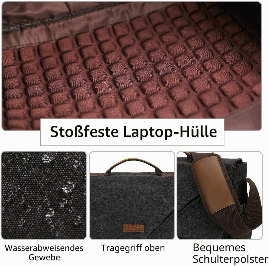 VX VONXURY Umhängetasche für Männer, Leicht Wasserfeste 15,6-Zoll-Laptoptasche Schule Büro Messenger