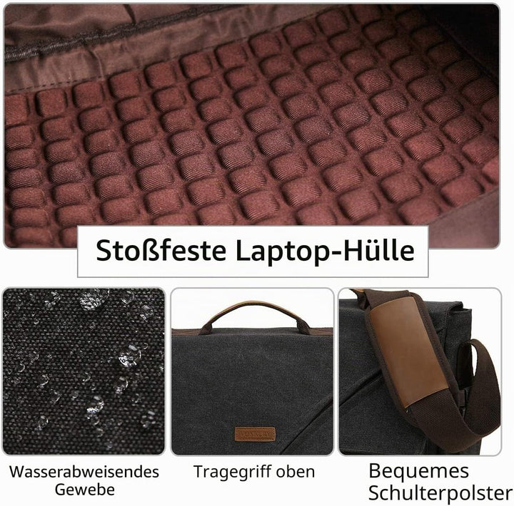 VX VONXURY Umhängetasche für Männer, Leicht Wasserfeste 15,6-Zoll-Laptoptasche Schule Büro Messenger