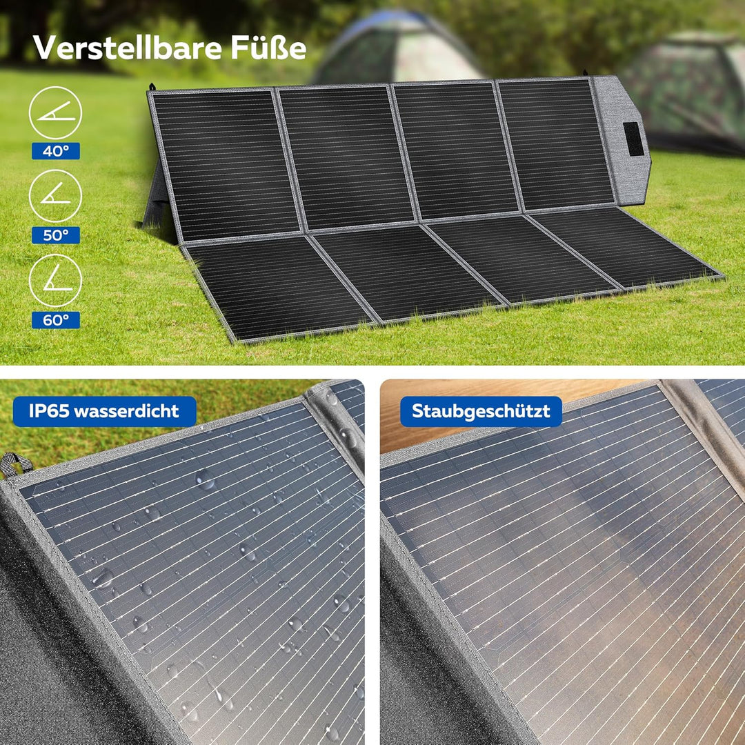 400W Tragbare Solarpanel, Faltbares Solarladegerät, MC4-Stromversorgung und Mehrere Ausgänge Folarmo
