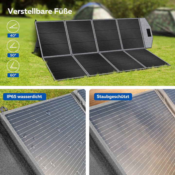 400W Tragbare Solarpanel, Faltbares Solarladegerät, MC4-Stromversorgung und Mehrere Ausgänge Folarmo