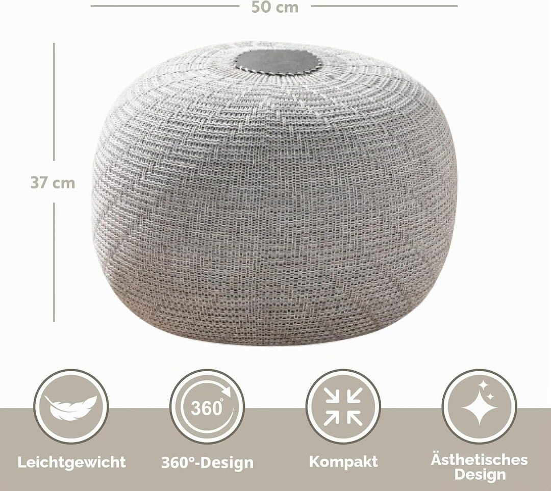 ENGLISH HOME Pouf Hocker, Rund Sitzpouf, Sitzhocker, Sitzpuff, Fusshocker, Strick Puff Hocker für Wo