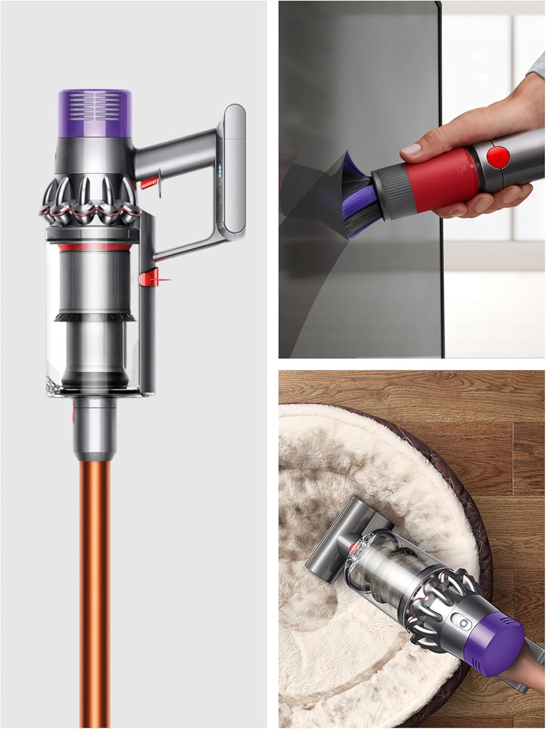 Dyson Cyclone V10 Cordless Vacuum + Low-Reach Adaptor Nickel/Copper Cyclone V10 + Low-reach adaptor,
