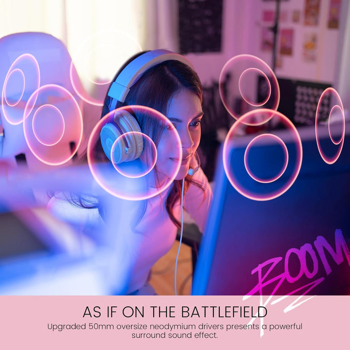 EKSA E900 Gaming Headset, PC Headset mit Abnehmbar Mikrofon mit Geräuschunterdrückung, 3D Surround S