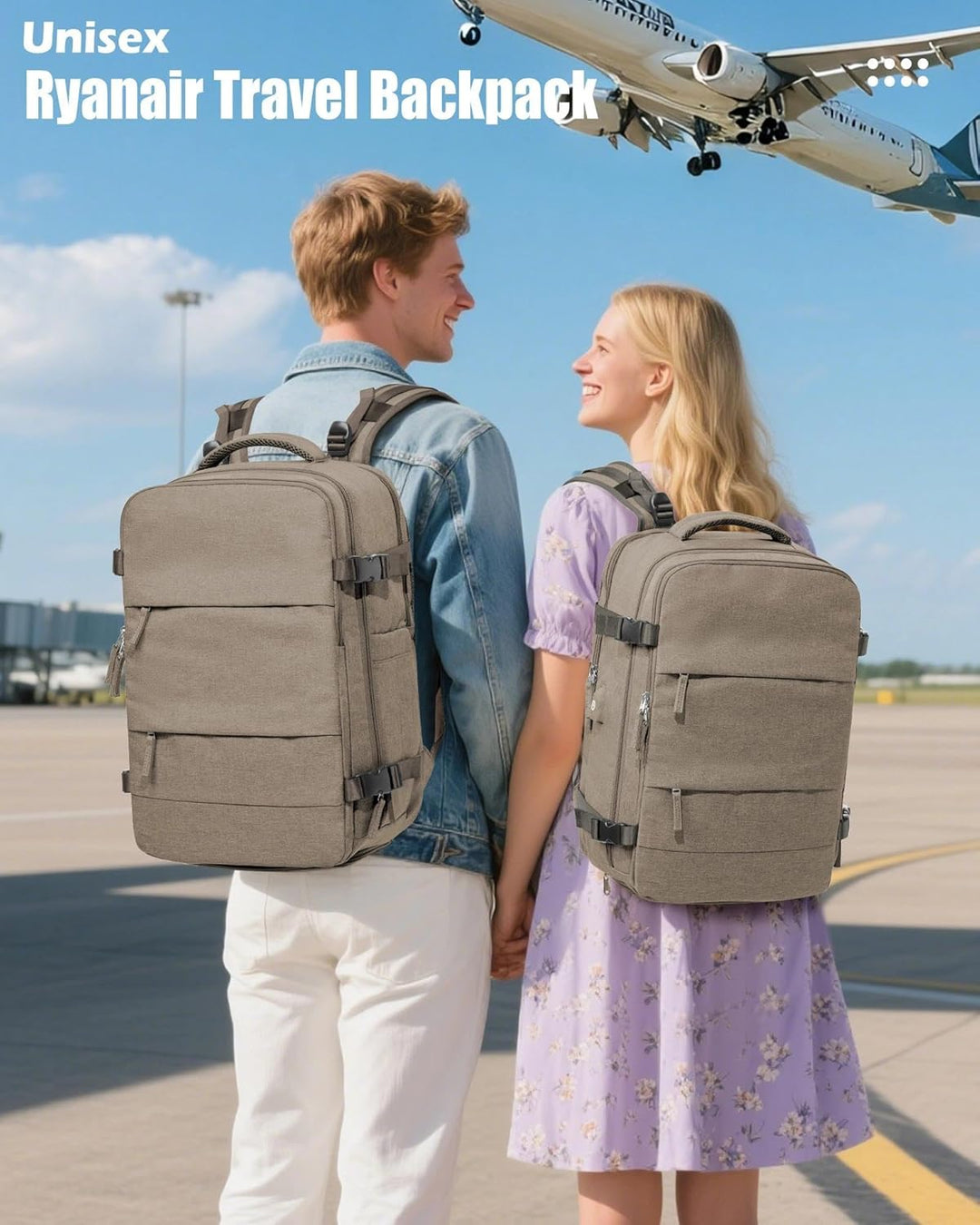 SZLX Grosser Reiserucksack Damen,Vakuum Rucksack mit Pumpe Ryanair Handgepäck 40x30x20 Herren, Wizza