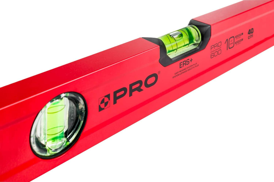 PRO600 Wasserwaage 40 cm mit Ergonomischen Profil - ERS+ (Easy Reading System) Präzise Wasserwaage m