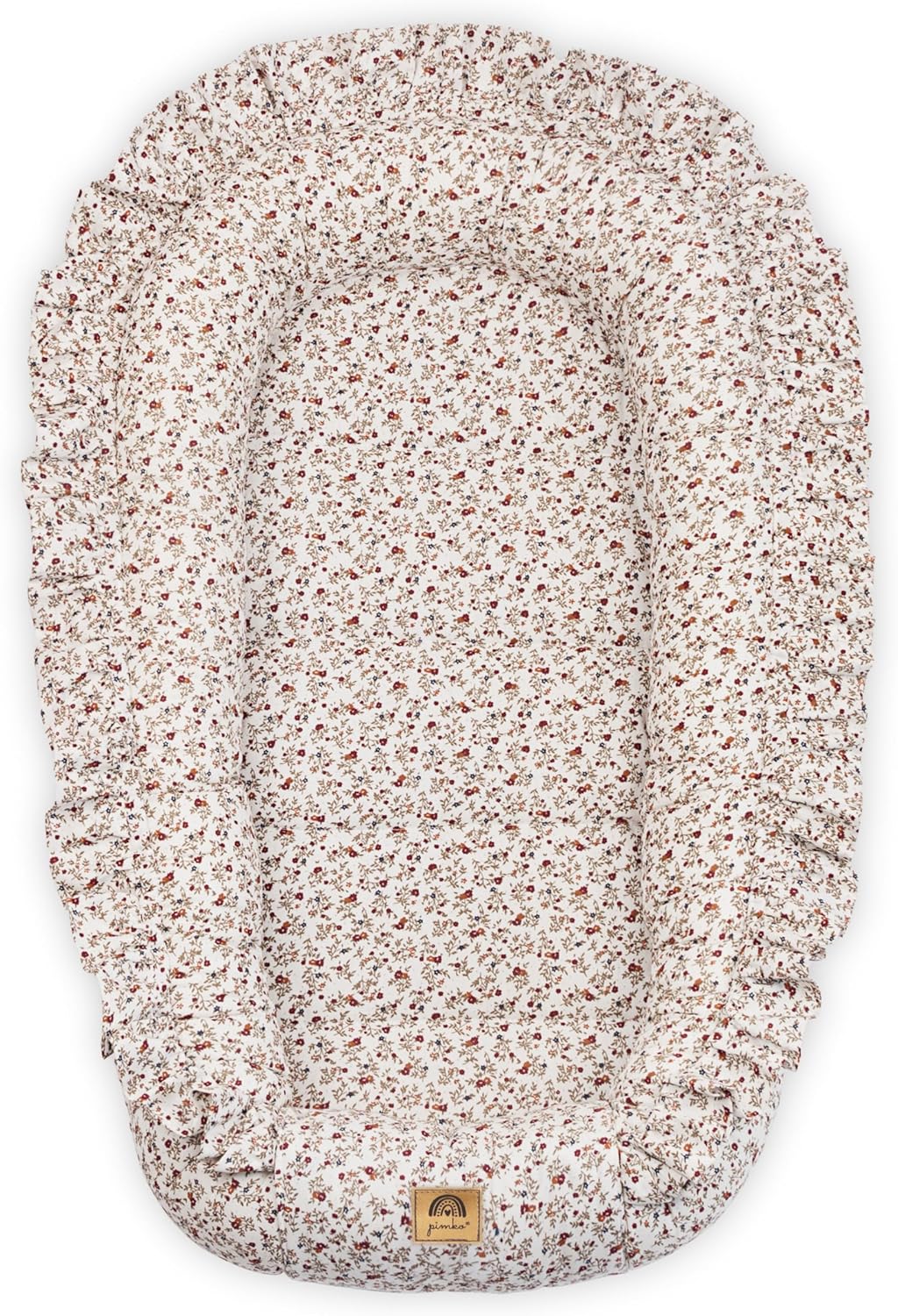 PIMKO Babynest mit rüschen Babynestchen für Baby Kuschelnest Babykokon für Säuglinge und Neugeborene