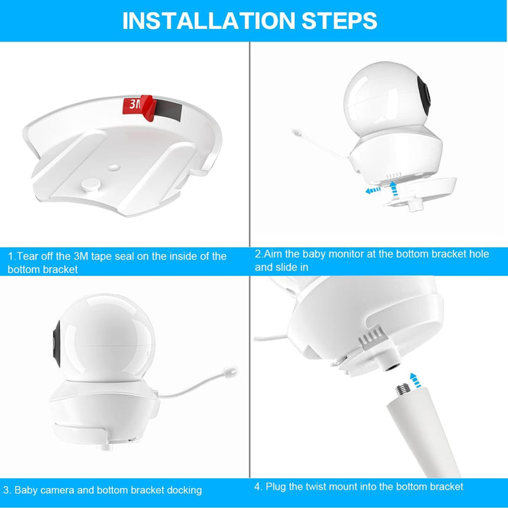 Monitor Halterung für Babysense Babyphone S2/V43, Flexibel Babyphone Kamera Mount für Babysense Vide