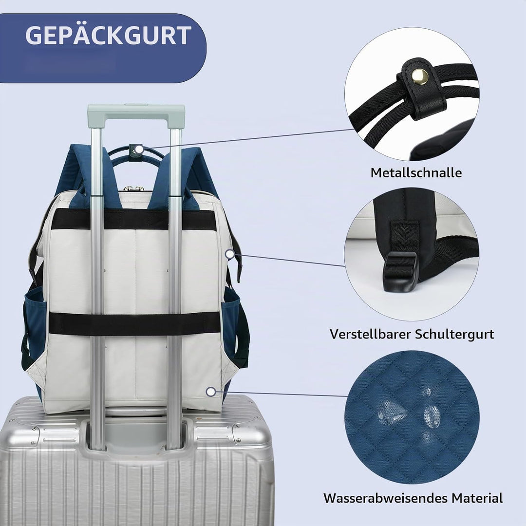 EMPSIGN Laptop Rucksack Damen 17.3 Zoll, Wasserfest Mädchen, Elegante Arbeitstasche Lehrertasche, Re