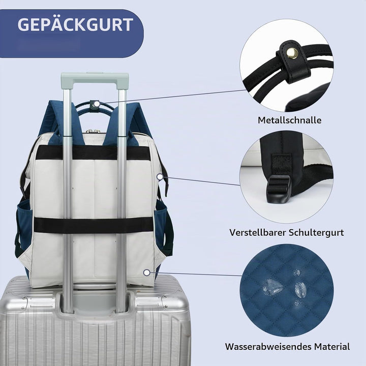 EMPSIGN Laptop Rucksack Damen 17.3 Zoll, Wasserfest Mädchen, Elegante Arbeitstasche Lehrertasche, Re