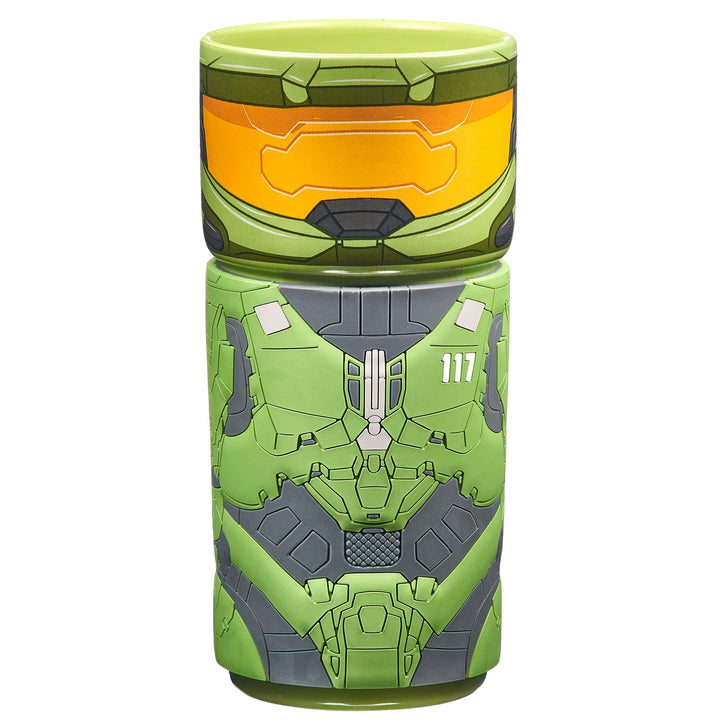CosCups von Numskull Halo Master Chief Keramiktasse mit Gummihülle, 400 ml – Offizieller Halo-Mercha