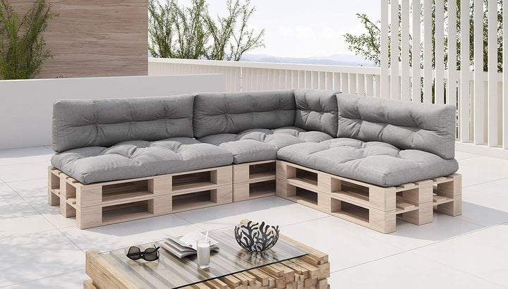 sunnypillow Palettenkissen 7er Set für Europaletten Indoor und Outdoor Palettenpolster Palettensofa