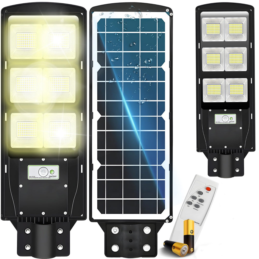 Retoo Wasserdichtes Solar Strassenlampe mit Motion Sensor, 6000K Weiss LED Strassenlaterne mit Fernb
