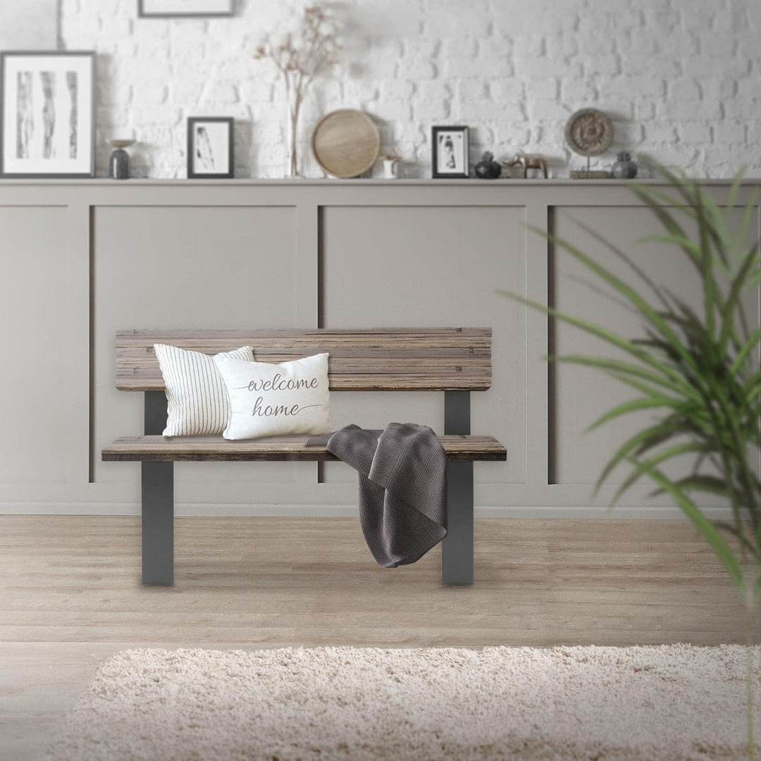 ML-Design 2 Stück Bankbeine aus Stahl massiv 40x78,5cm Anthrazit stabil wetterfest rostfrei Bankgest