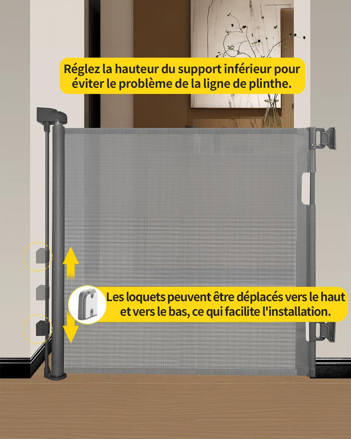 Treppenschutzgitter Ausziehbar 0-140cm,Türschutzgitter Ausziehbar mit Treppenschutz & Kindersicherun