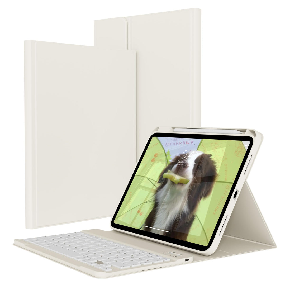 Hülle mit Tastatur für iPad A16 11/10 Generation (2025/2022, 11/10.9 Zoll) - QWERTZ Deutsches Layout