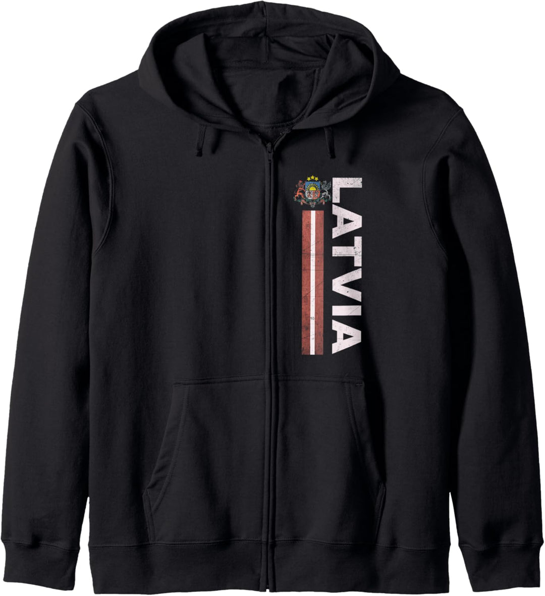 Lettland Flagge und Emblem im Sport-Stil Kapuzenjacke