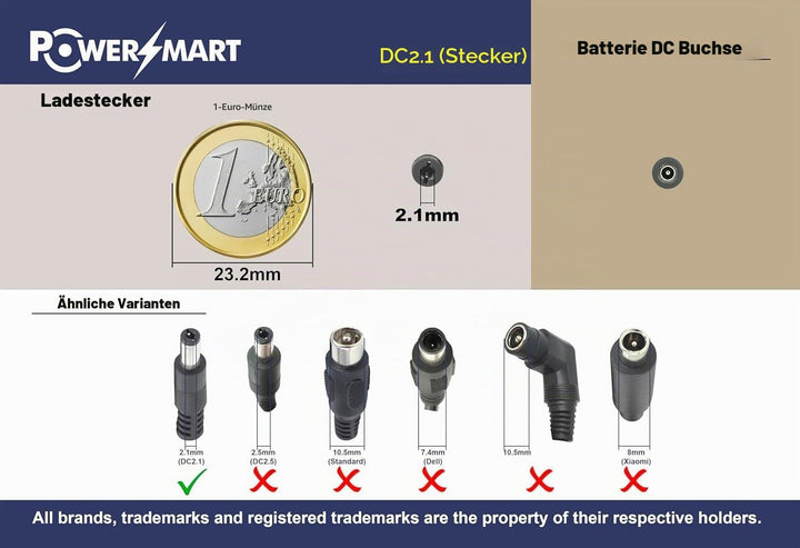 PowerSmart® 2A 42V Ladegerät Netzteil für 36V Akku von Saxonette Basic II/Basix/Camper/Center One/Ci