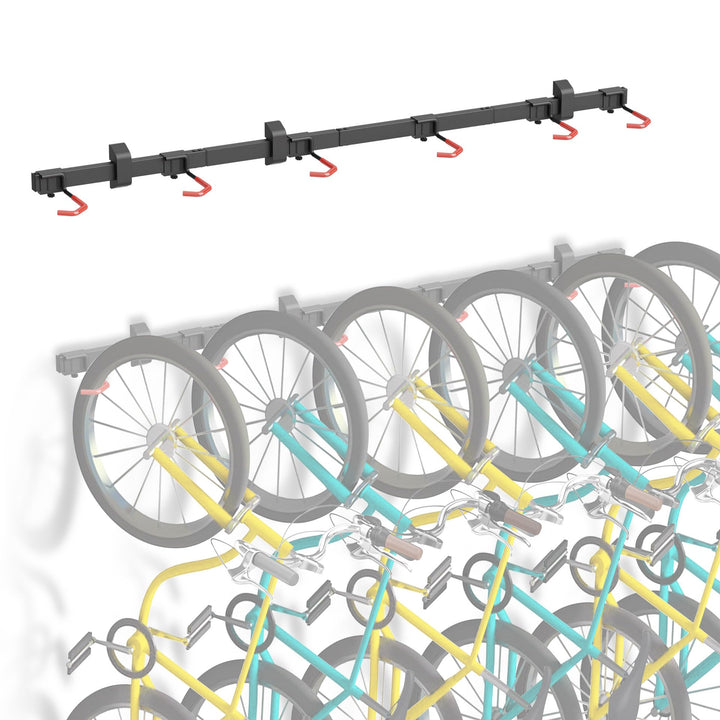 Mimoke 6 Fahrrad wandhalter Wandregal System Verstellbare Haken für sichere Fahrradaufbewahrung Orga