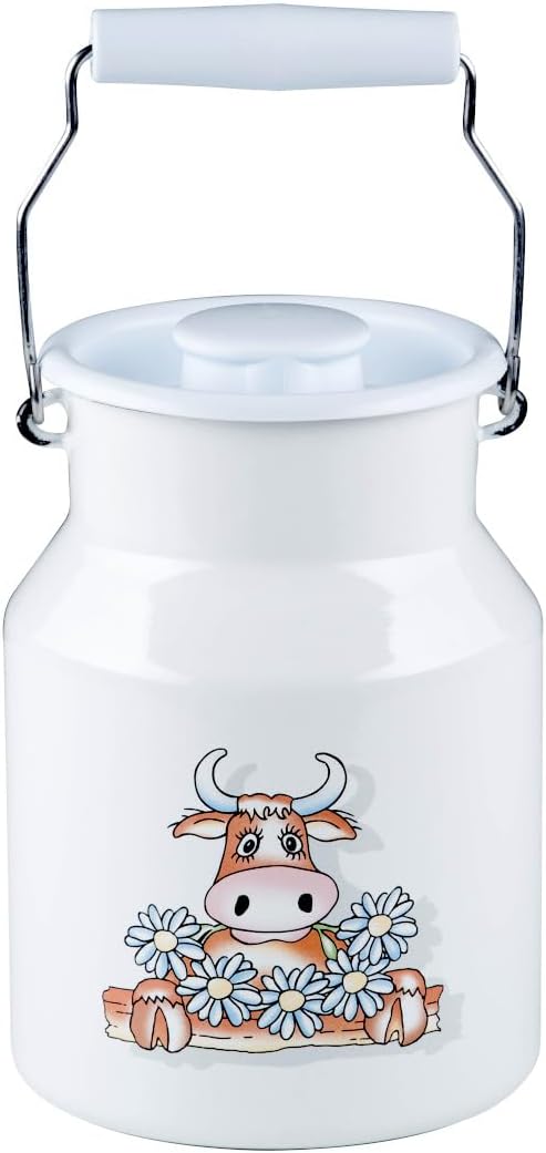 Riess, 0506-084, Milchkanne mit Deckel 1,50 L, COUNTRY - ALMLIESEL, Höhe 19,5 cm, Inhalt 1,5 Liter,