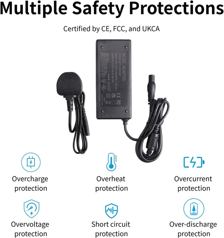 14V 4A 56W Ersatz Netzteil Ladegerät Kompatibel mit NOCO Genius Boost GB70 GB150 GB250+ GB251+ GB500