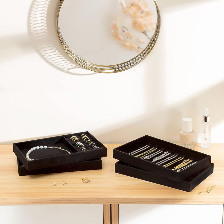 ProCase Schmucktablett Organizer mit 4 Schmuckschalen, Stapelbar Schmuck Schublade Organizer, Schmuc