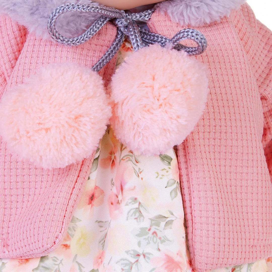Puppenkleidung für 36-43 cm Baby Puppen mit Hut Mantel Kleid und Socken (Keine Puppe)