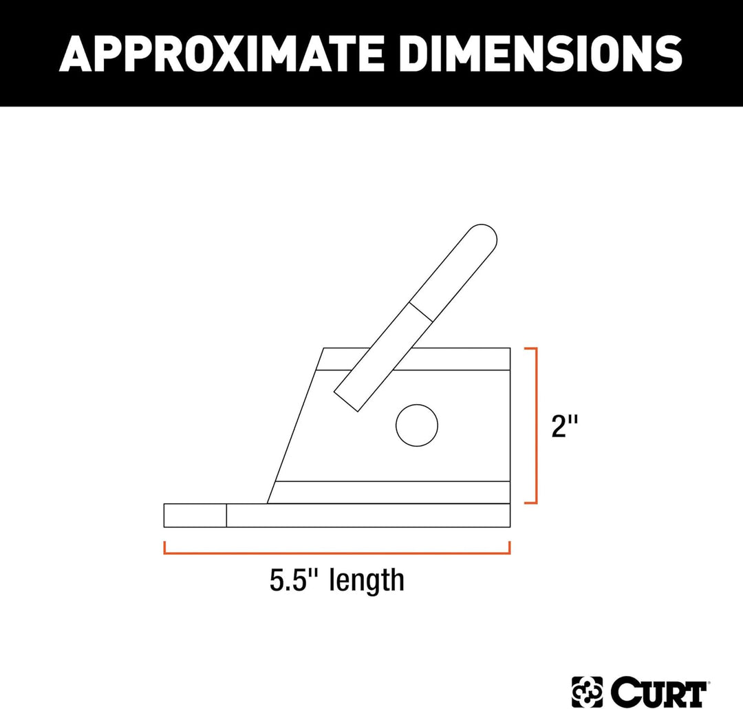 CURT 45006 Bolt-On 2 Zoll ATV, UTV Anhängerkupplung Empfänger Adapter