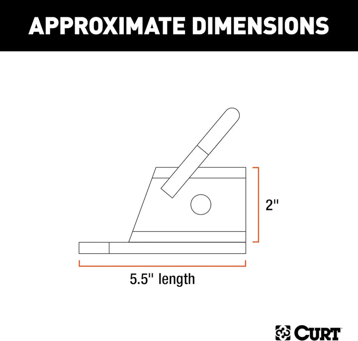 CURT 45006 Bolt-On 2 Zoll ATV, UTV Anhängerkupplung Empfänger Adapter