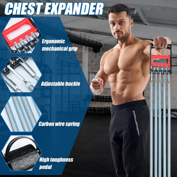 COVVY 3 in 1 Multifunktionale Sportgerät Bauchtrimmer + Handgreifer + Expander mit 5 Federn für Brus
