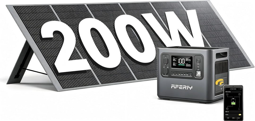 AFERIY 2400W2048Wh Solargenerator mit 200W Solarpanel, 1,5Std Schnellladung | Tragbare Powerstation,