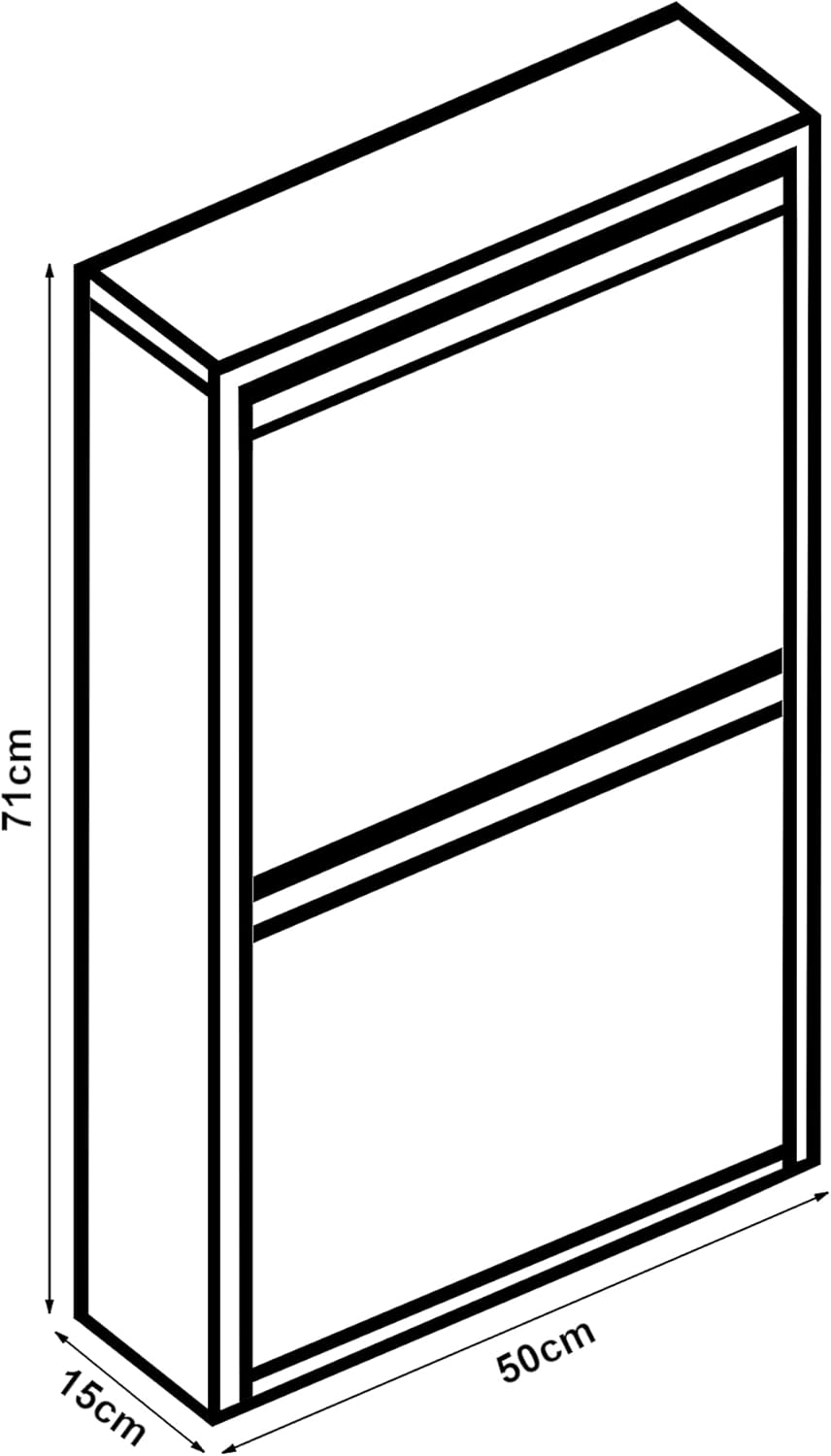 [en.casa] Schuhschrank Sokndal Schuhkipper mit 2 Klappen Metall Schuhkommode für 4 Paar Schuhe 71 x