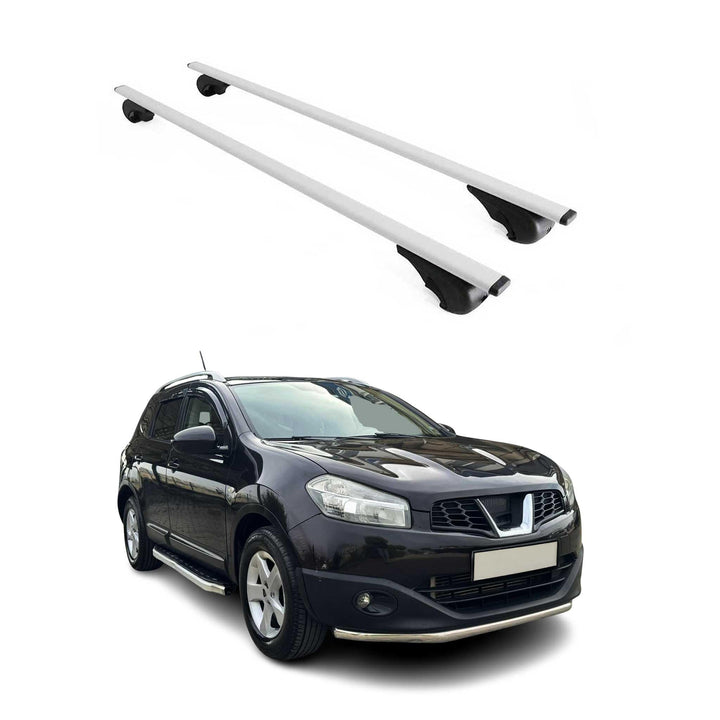 OMAC Dachträger Gepäckträger kompatibel mit Nissan Qashqai J10 2007-2014 Grundträger Metall Grau, Gr