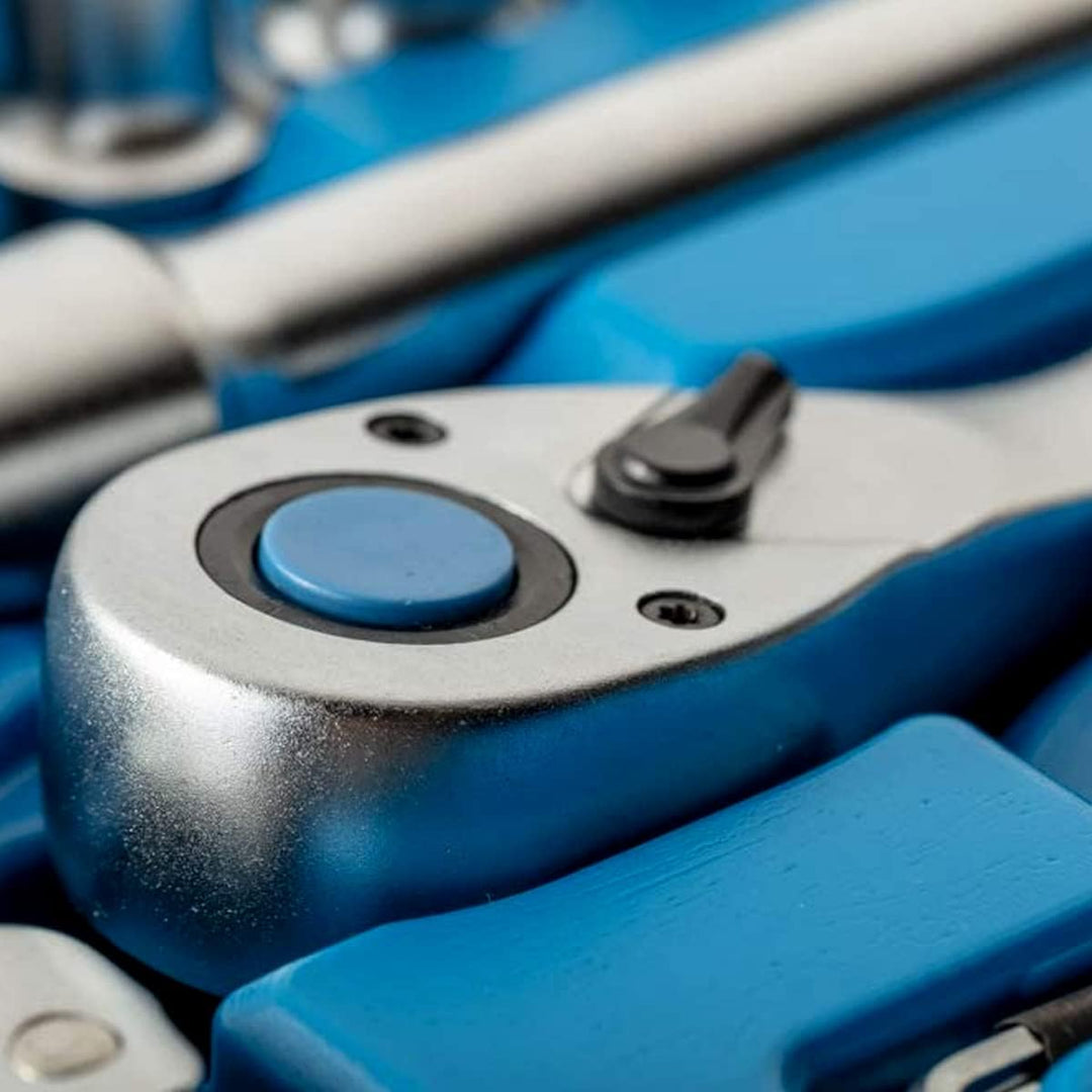 Högert Technik - Werkzeugset I Steckschlüssel, Bits und Zubehör I 1/4” und 1/2” I Hochqualitativem L