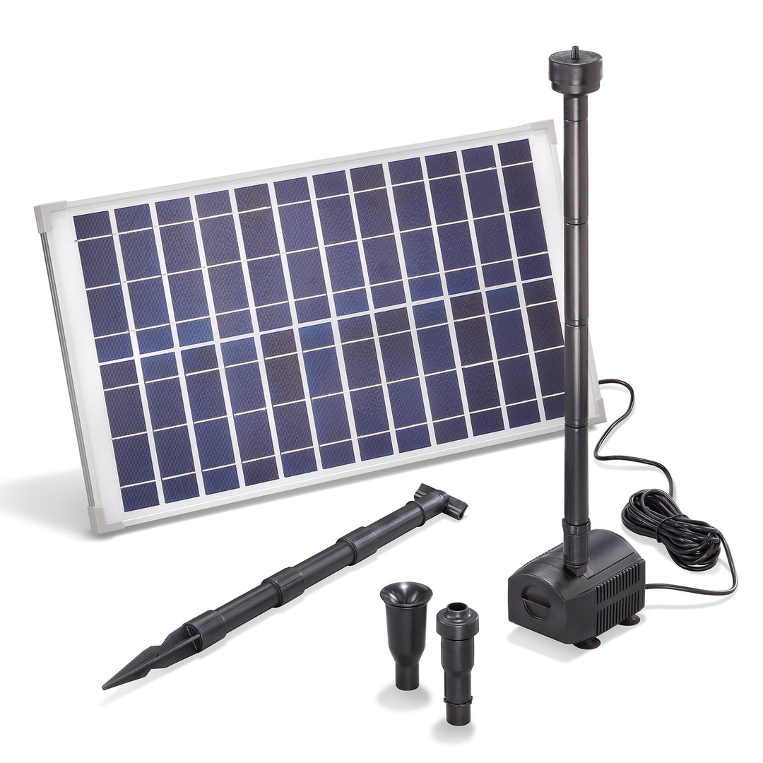 esotec Solar Teichpumpenset 25/1250 mit 25 W Solarmodul, Solarteichpumpe 1250l/h, Wasserspiel Garten