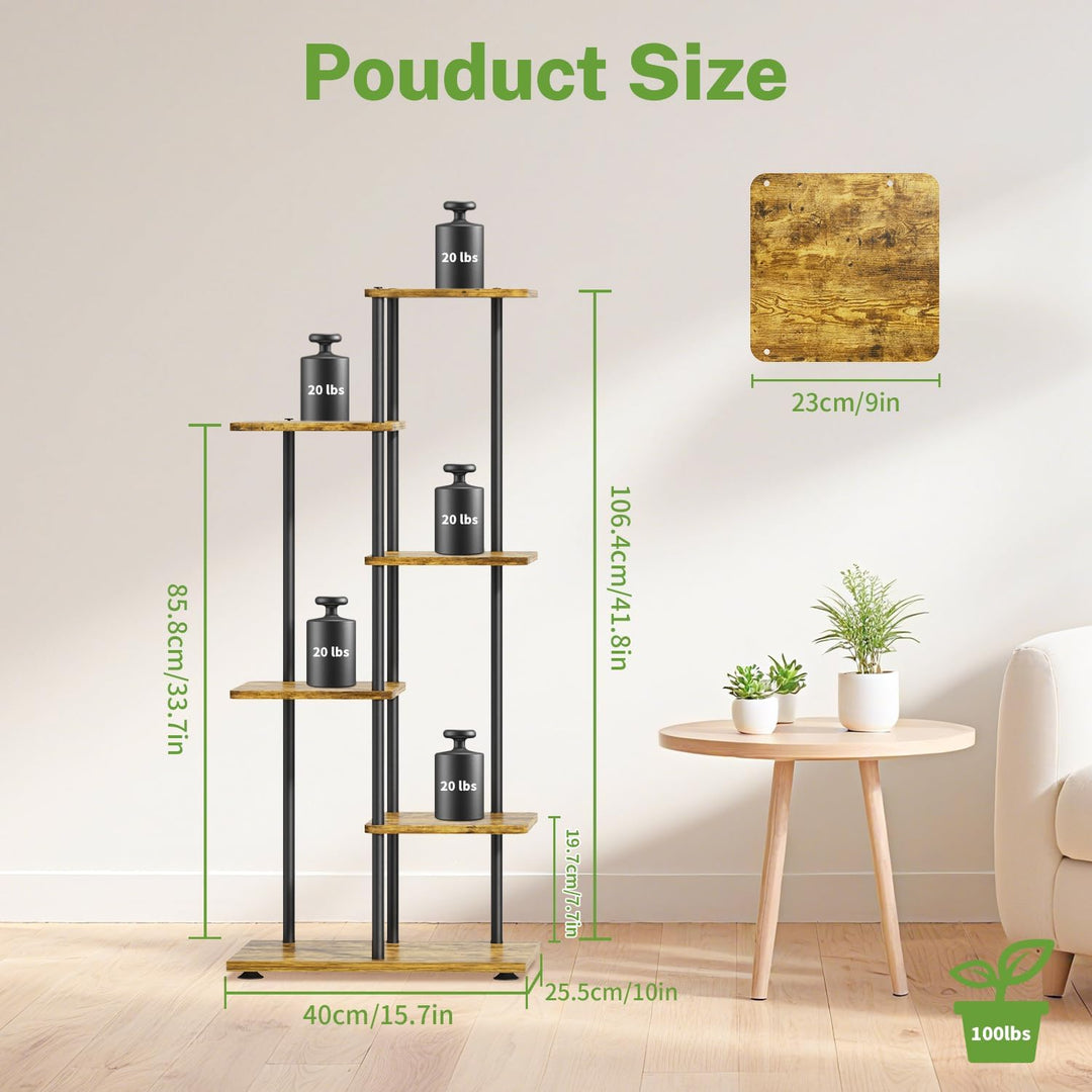 iDavosic.ly Pflanzenständer mit 5 Etagen, Blumenständer für Draussen Plant Stand Indoor Outdoor, Pfl