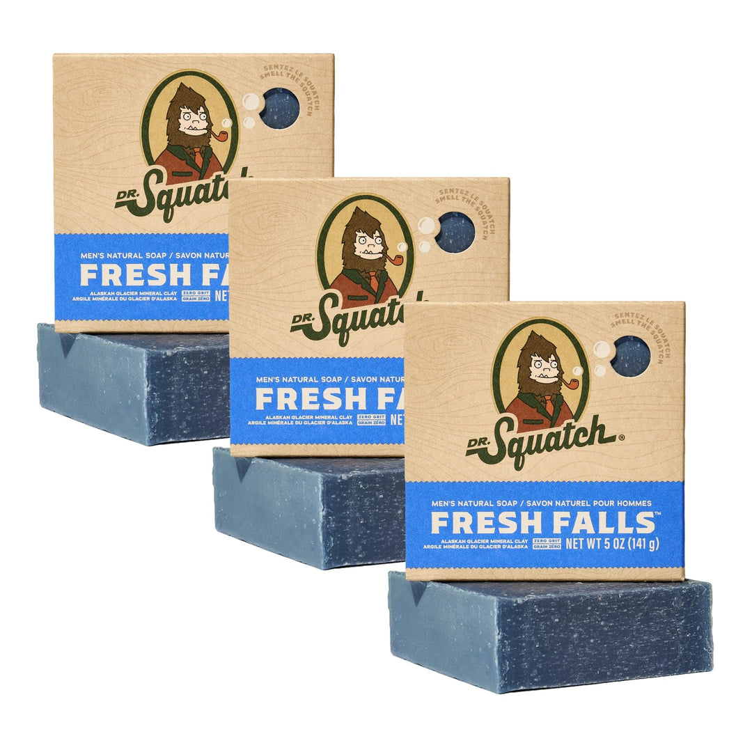 Dr. Squatch Men's Bar Soap - 1 Bar - Fresh Falls - All Natural for Men - Smell like a Crisp Forest W