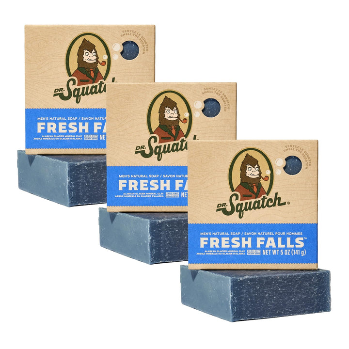 Dr. Squatch Men's Bar Soap - 1 Bar - Fresh Falls - All Natural for Men - Smell like a Crisp Forest W